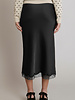 Fiona Satin Lace Skirt | Black