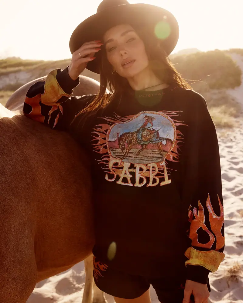 Sabbi Flaming Cowboy Diego Sweater | Black