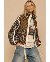 Patchwork Quilted Bomber | Brown