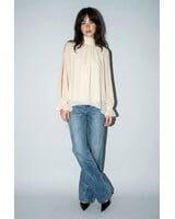 Sandra Cold-shoulder High-low Top | Cream