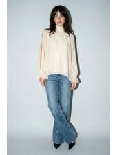 Sandra Cold-shoulder High-low Top | Cream