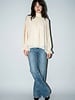 Sandra Cold-shoulder High-low Top | Cream