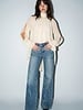 Sandra Cold-shoulder High-low Top | Cream