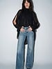 Sandra Cold-shoulder High-low Top | Black