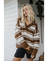 OTTWAY Wilde Fluffy V-Neck Oversized Sweater