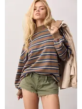 Free People Palm Springs Striped Pullover | Army Combo