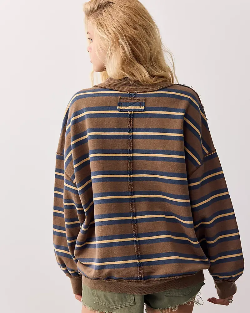 Free People Palm Springs Striped Pullover | Army Combo