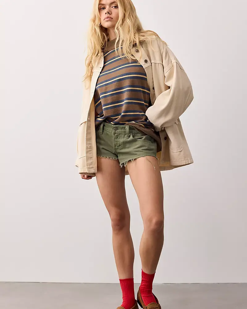 Free People Palm Springs Striped Pullover | Army Combo