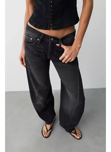 Free People Fable Low-Rise Twisted Bowed Jeans | Overdrive