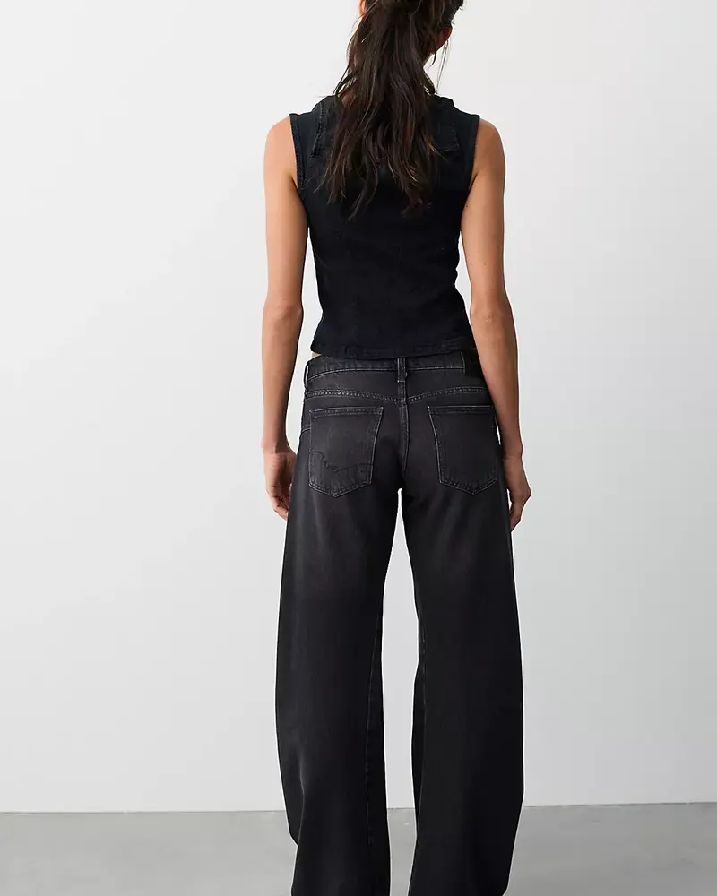 Free People Fable Low-Rise Twisted Bowed Jeans | Overdrive