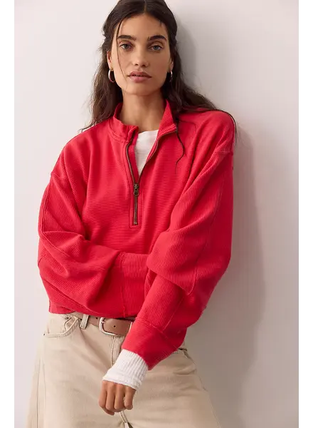 Free People Celeste Quarter Zip | Salsa