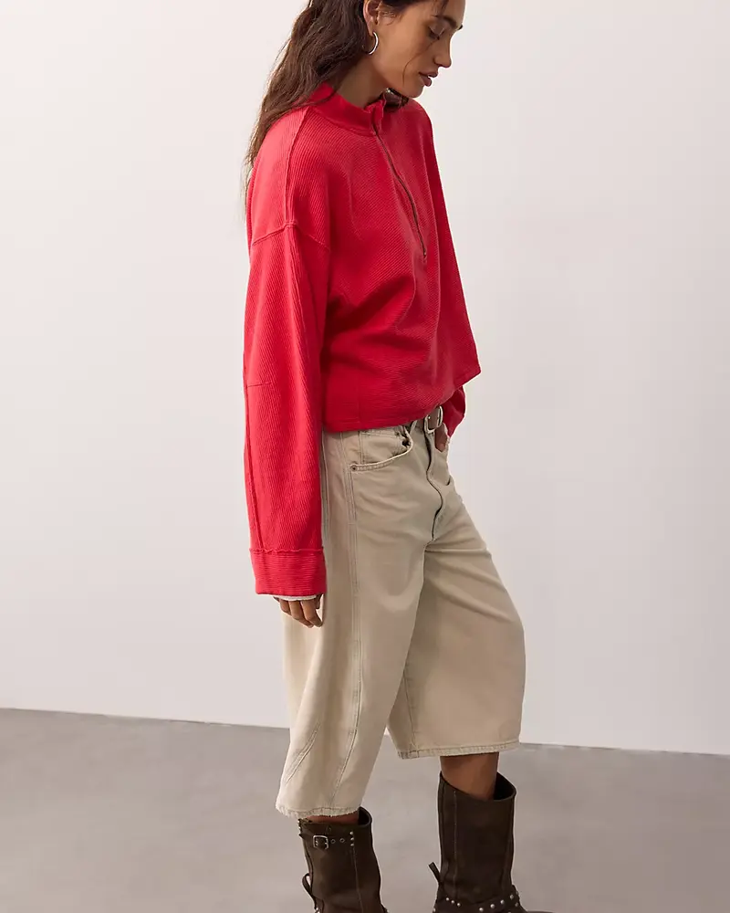 Free People Celeste Quarter Zip | Salsa