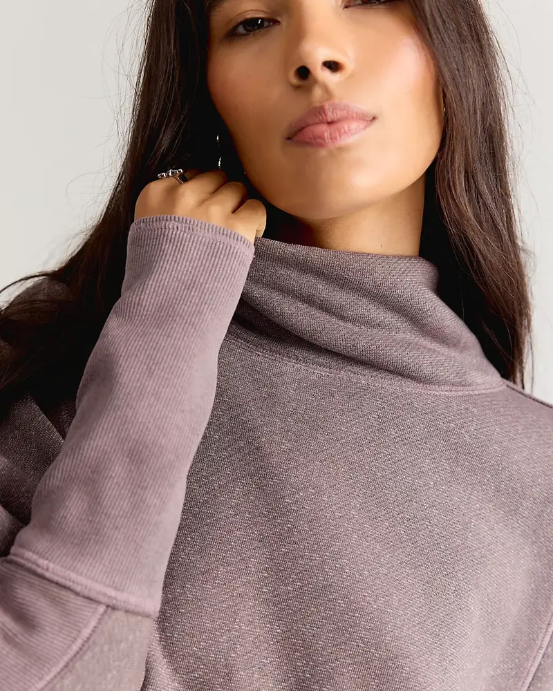 Free People My Girl Funnel-Neck Pullover | Mauve