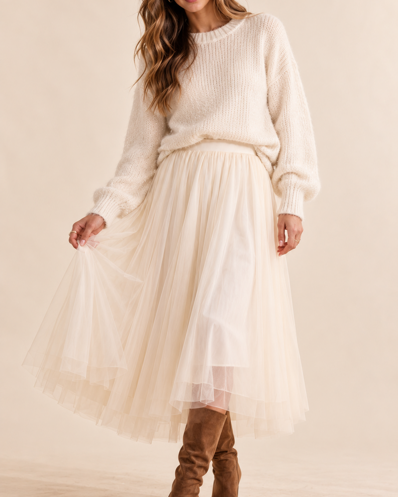Tulle Midi Skirt