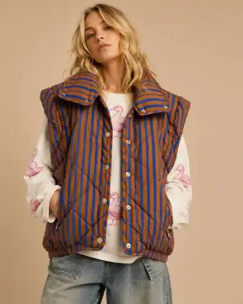 Sonya Striped Puffer Vest