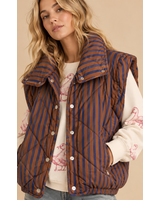 Sonya Striped Puffer Vest