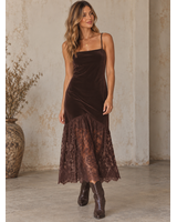 Vero Moda Rikke Bandeau Lace Dress | Brown