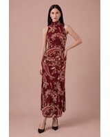 Pamela Paisley Mesh Midi Dress