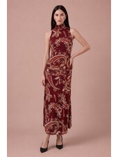 Pamela Paisley Mesh Midi Dress