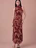 Pamela Paisley Mesh Midi Dress