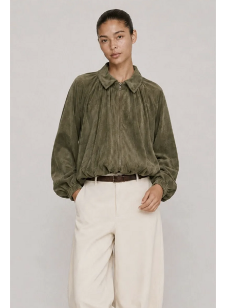 Emmie Faux Suede Bomber Jacket
