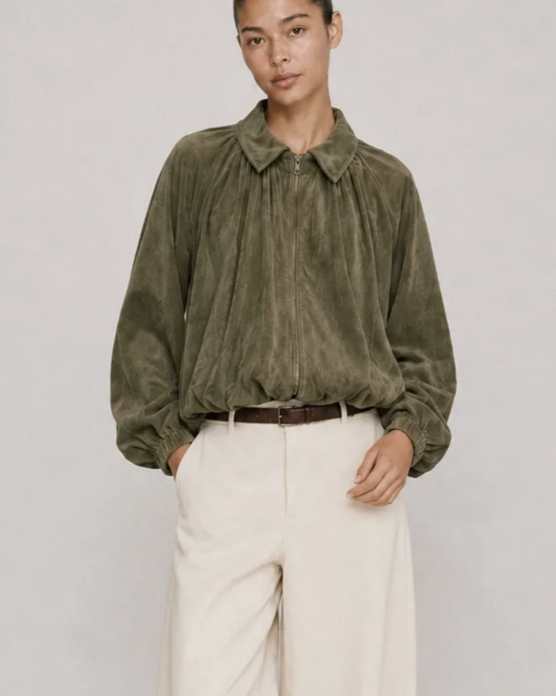 Emmie Faux Suede Bomber Jacket