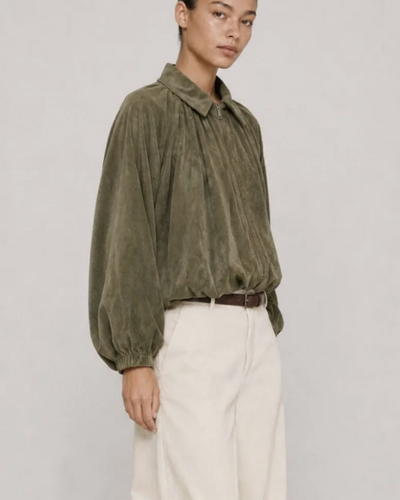 Emmie Faux Suede Bomber Jacket