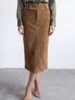 Falcon Faux Suede Midi Skirt