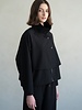 High Neck Two-Way Drawstring Jacket | Black