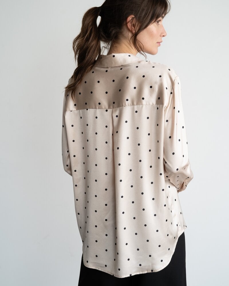 Lauren Silky Polka Dot Blouse