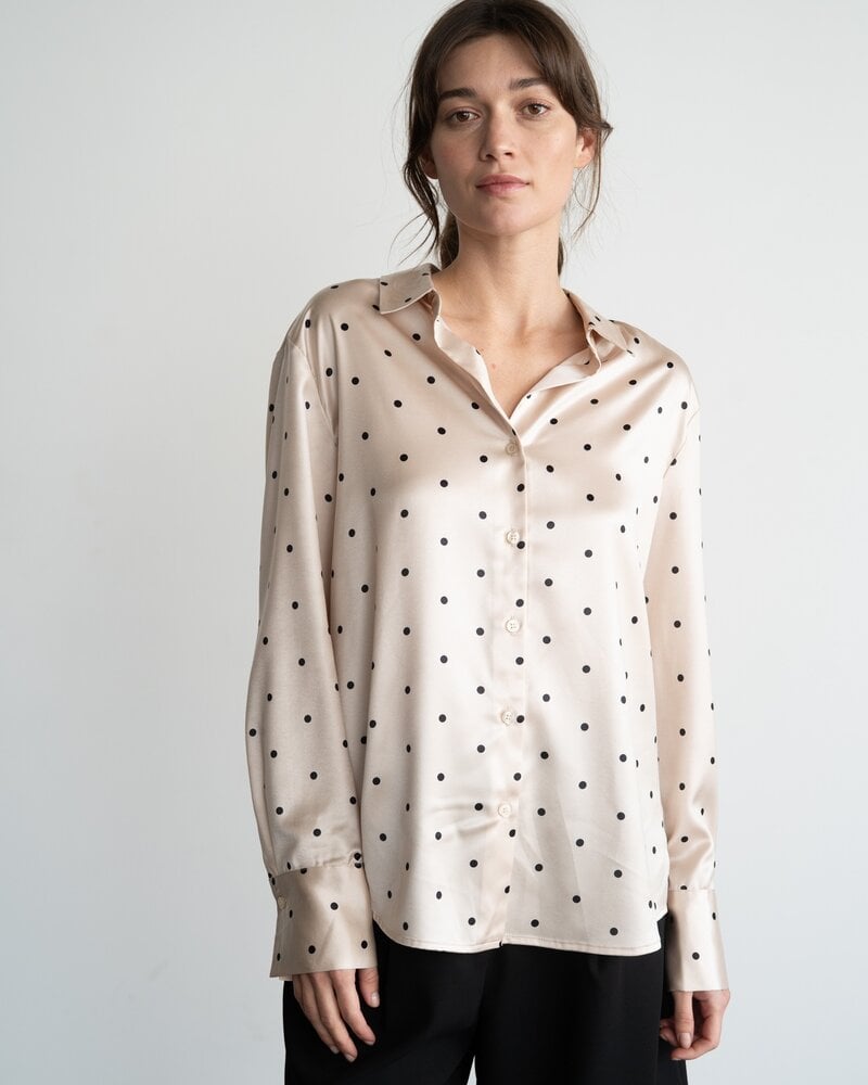 Lauren Silky Polka Dot Blouse
