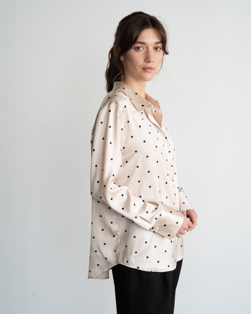 Lauren Silky Polka Dot Blouse