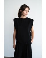 Collings Top With Shoulder Pads | Black