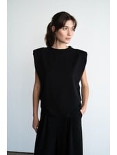 Collings Top With Shoulder Pads | Black