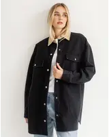 Corduroy Collar Shania Jacket | Black/Tan