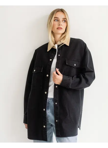 Corduroy Collar Shania Jacket | Black/Tan
