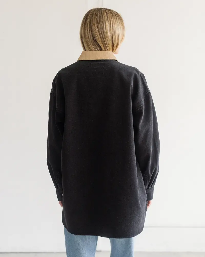 Corduroy Collar Shania Jacket | Black/Tan