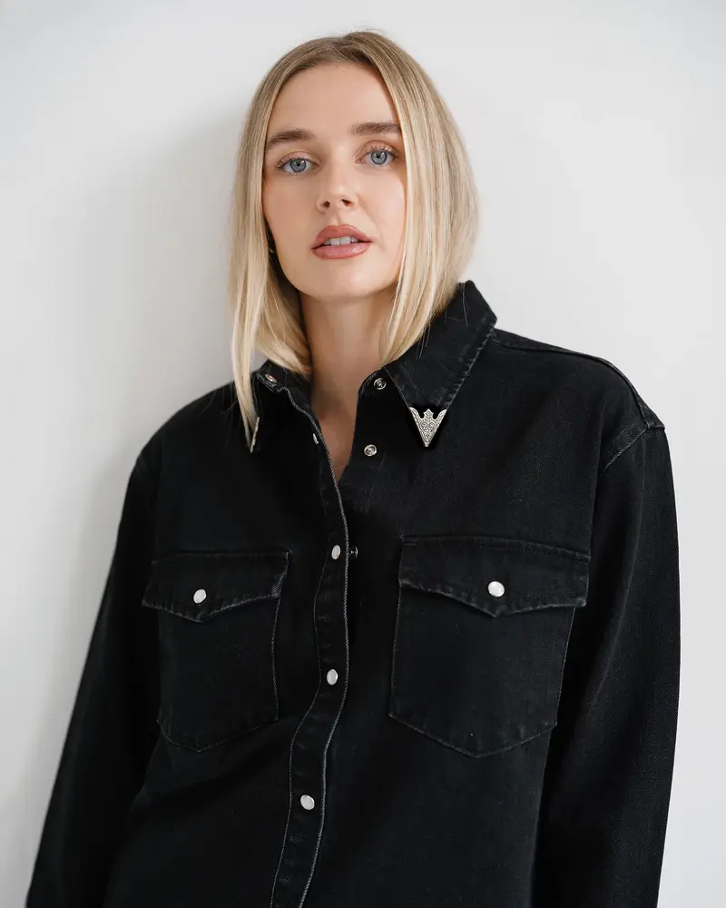Jolene Denim Shirt | Black
