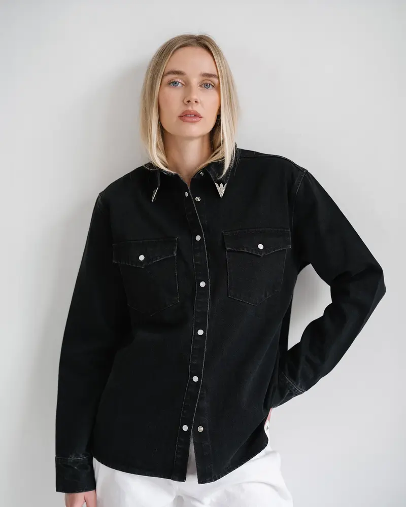 Jolene Denim Shirt | Black