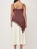 The Ella Asymmetrical Lace Satin Tank | Plum
