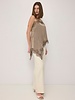 The Ella Asymmetrical Lace Satin Tank | Taupe
