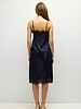 The Ella Asymmetrical Lace Satin Tank | Navy
