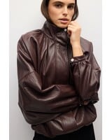 Victoria Faux Leather Jacket | Burgundy