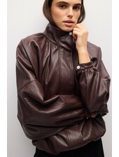 Victoria Faux Leather Jacket | Burgundy