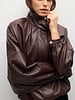 Victoria Faux Leather Jacket | Burgundy