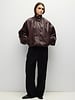 Victoria Faux Leather Jacket | Burgundy