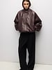 Victoria Faux Leather Jacket | Burgundy