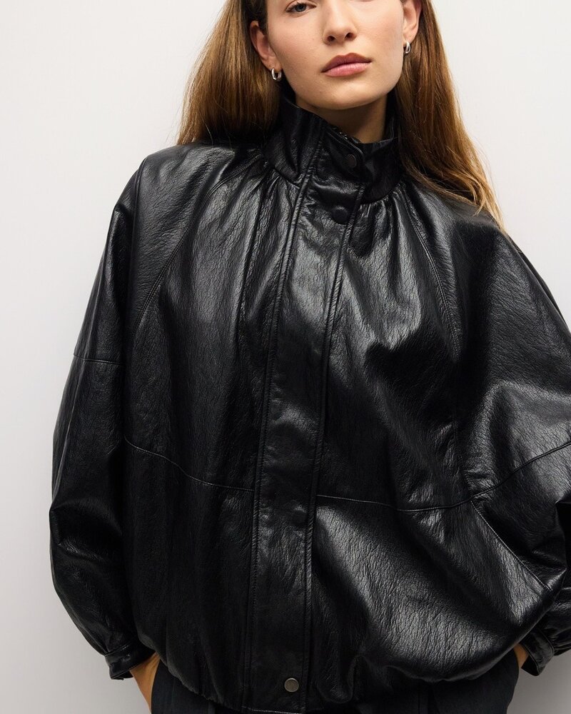 Victoria Faux Leather Jacket | Black