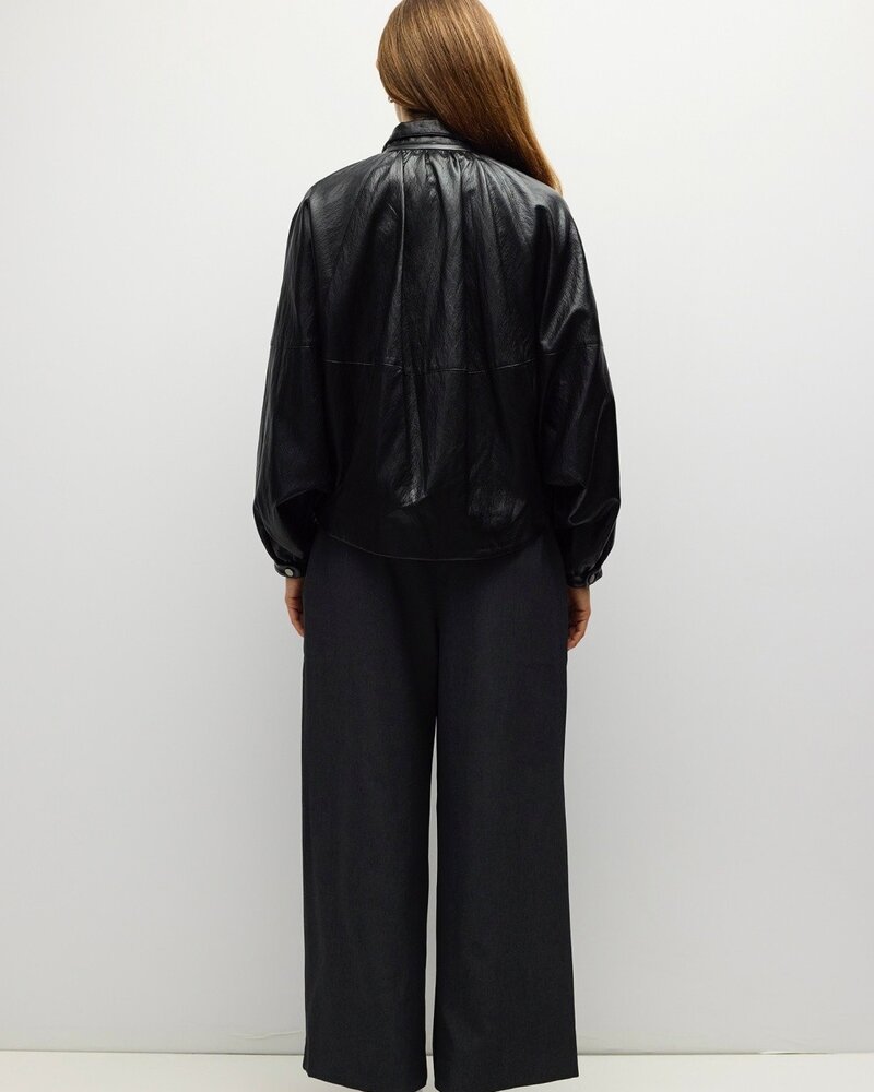 Victoria Faux Leather Jacket | Black