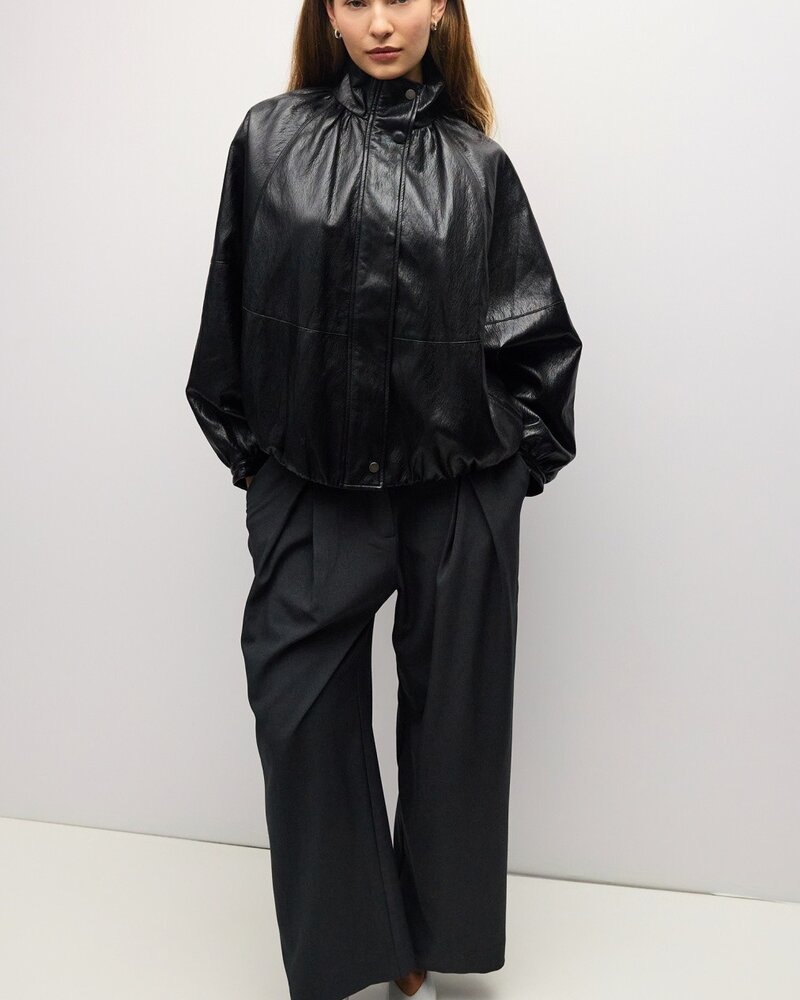 Victoria Faux Leather Jacket | Black